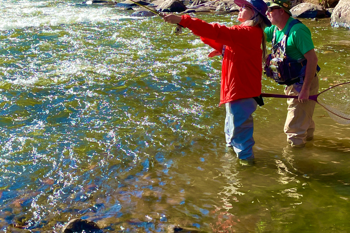 Fly casting on the Esopus Creek