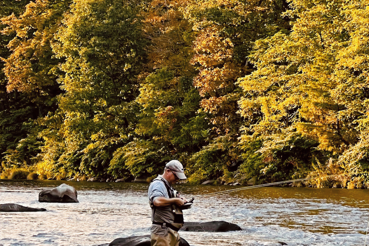 Fly fishing on a Catskill creek